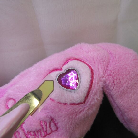 The Petting Zoo Pink Dolphin Plush Toy 17" Heart Gem Sea World 1994 Vintage - Picture 3 of 12